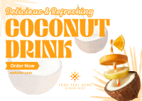 Refreshing Coconut Drink Postcard