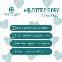 Valentine's Checklist Instagram Post Design