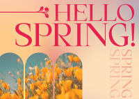 Retro Welcome Spring Postcard