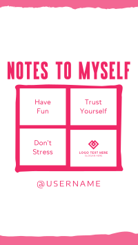 Note to Self List Instagram Story