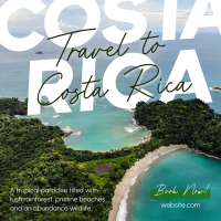 Travel To Costa Rica Linkedin Post Design