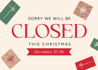 Christmas Closed Holiday Postcard
