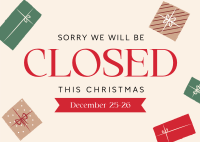 Christmas Closed Holiday Postcard Design