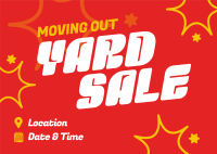 Moving Out Yard Sale Postcard