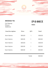 Flashy Brush Strokes Invoice Image Preview