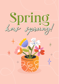 Spring Flower Pot Poster