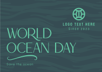 Minimalist Ocean Advocacy Postcard