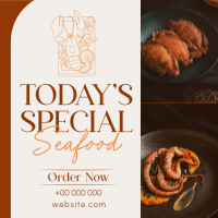 Minimal Seafood Restaurant  Instagram Post Design