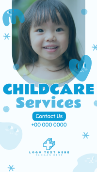 Quirky Faces Childcare Service TikTok Video Design