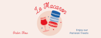 French Macaron Dessert Facebook Cover Design