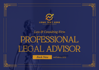 Pristine Legal Advisor Postcard Design