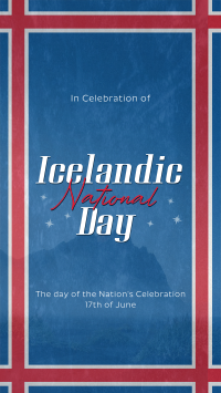 Textured Icelandic National Day Facebook Story