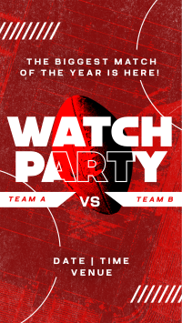 Grunge Football Watch Party Facebook Story Design