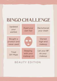 Beauty Bingo Challenge Flyer