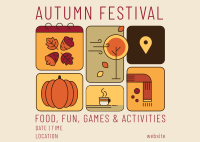 Fall Festival Calendar Postcard