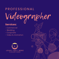 Videographer Lineart Instagram Post Design