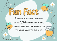 Bee Day Fun Fact Postcard Design