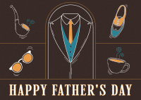 Vintage Father's Day Postcard Design