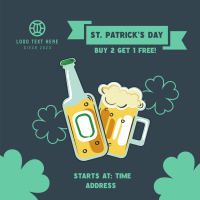 Saint Patrick Beer Illustration Instagram Post