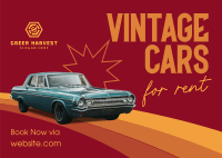 Vintage Car Rental Postcard