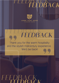 Minimalist Hotel Feedback Poster