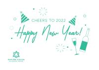 Cheers to New Year Postcard