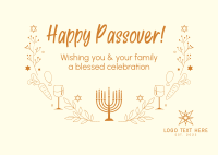 Celebrate Passover Postcard Design