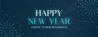 Fireworks New Year Greeting Facebook Cover Image Preview