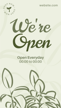 Plant Store Open Instagram Story