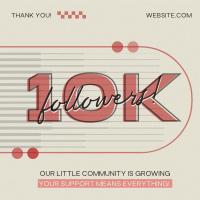 Retro Minimal Thank You Follower Instagram Post Design