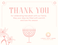 Hanukkah Lilies Thank You Card Image Preview