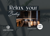 Relaxing Body Massage Postcard Design