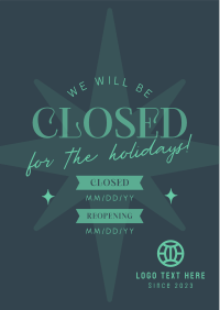 Holiday Closing Badge Flyer Design