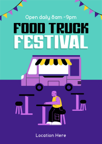 Retro Food Truck Festival Poster Design