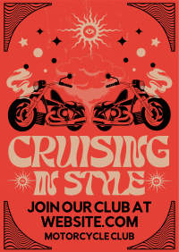 Psychedelic Motorcycle Show Poster Design