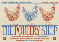 Modern Nostalgia Poultry Shop Postcard