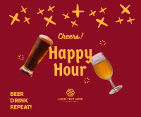 Sparkling Happy Hour Facebook Post