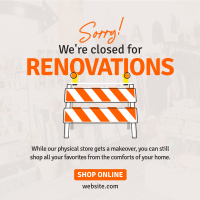 Closed for Renovations Instagram Post