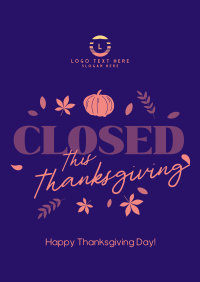 Closed for Thanksgiving Poster