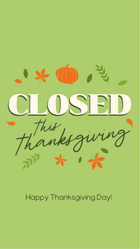 Closed for Thanksgiving Instagram Reel