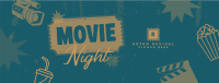 Retro Movie Night Facebook Cover Image Preview