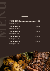 Main Course Steak Menu Image Preview