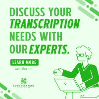 Transcription Experts Linkedin Post Design