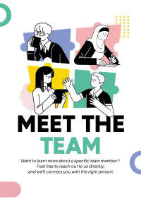 Modern Quirky Meet The Team Poster