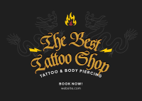 Tattoo & Piercings Postcard Design