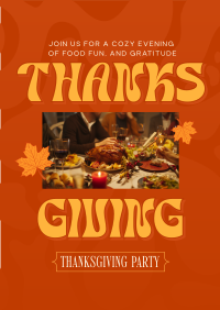 Retro Thanksgiving Party Poster