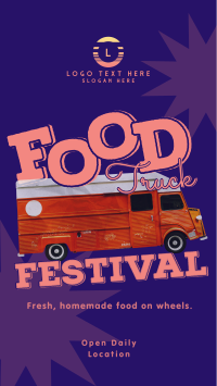 Food Truck  Festival YouTube Short Design