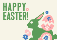 Floral Easter Bunny  Postcard