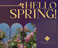 Retro Welcome Spring Facebook Post