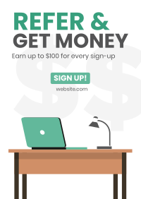 Refer And Get Money Flyer